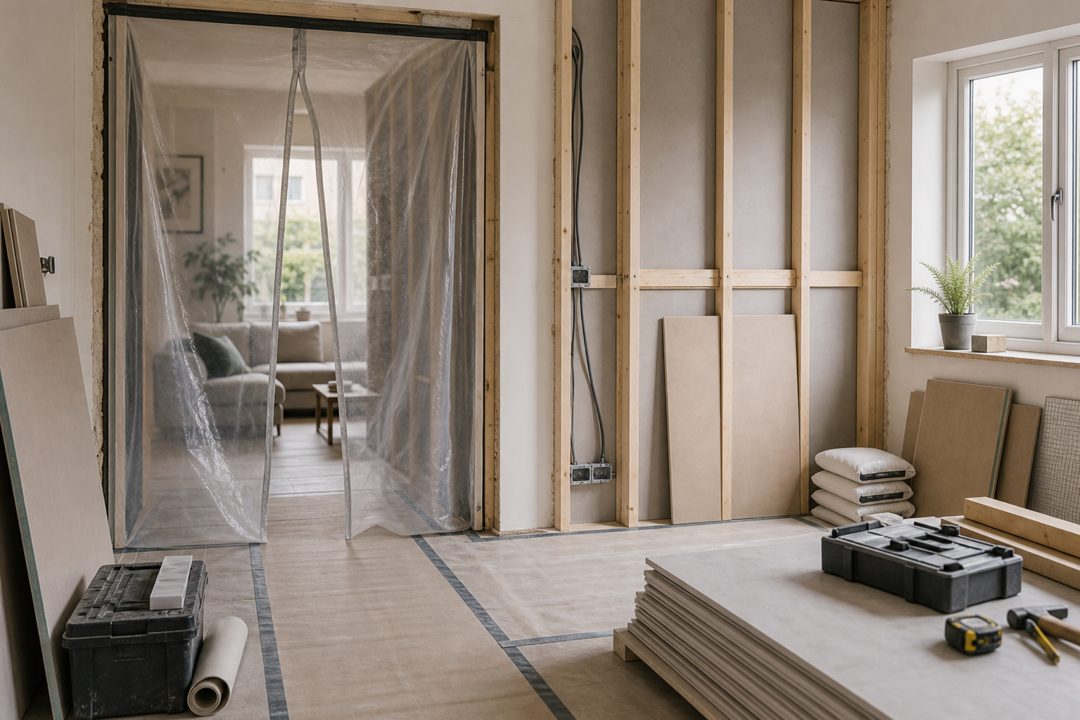 Domestic building coordination in an occupied home
