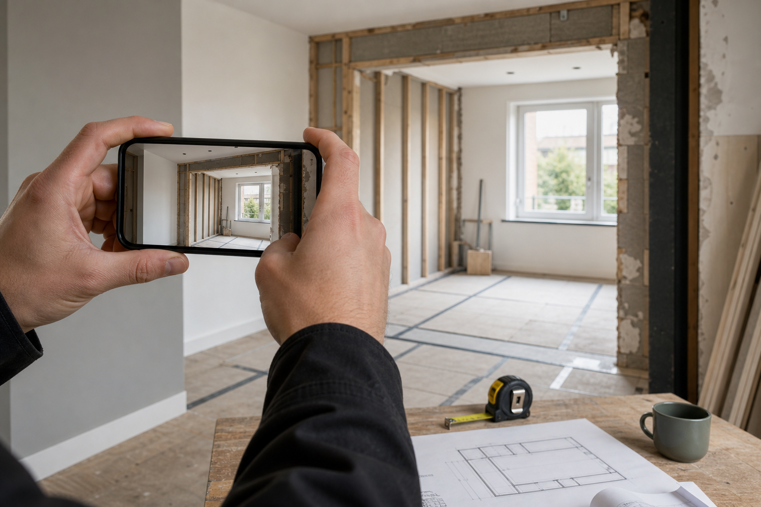 Phone survey documenting current condition before work begins